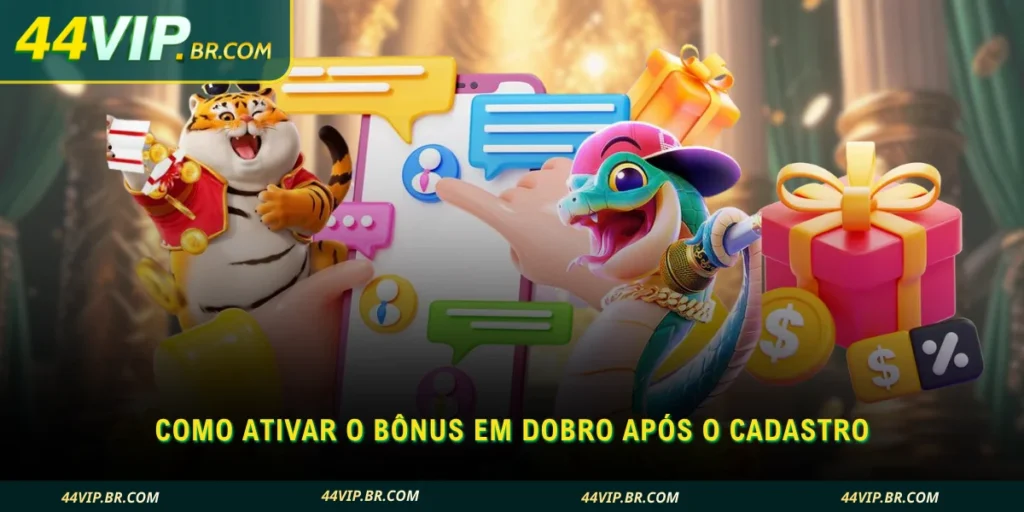 descubra como ativar o bônus em dobro logo após concluir seu cadastro